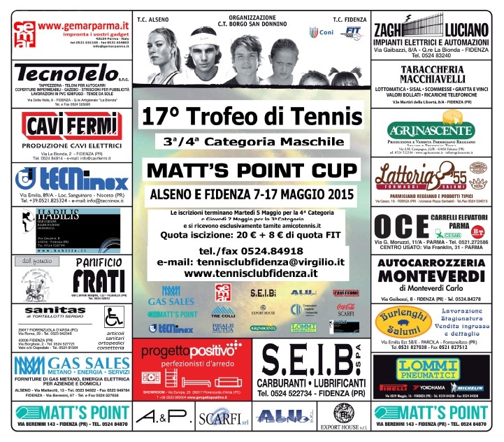 TORNEO TENNIS 3 e 4 CATEGORIA - SINGOLARE MASCHILE - 2015